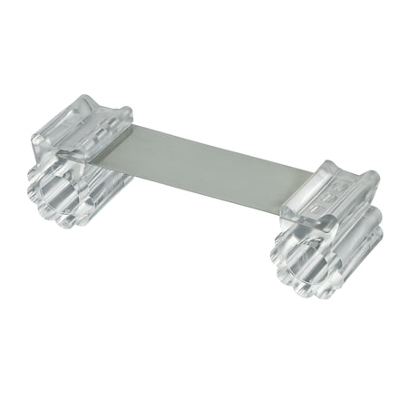 Prime-Line Door Stop, Flexible Stainless Steel Strap, Clear Rubber Retainers, For Doors Up To 3 in. 1 Set U 101101